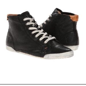 Frye Melanie High Top Sneakers Black and White 9